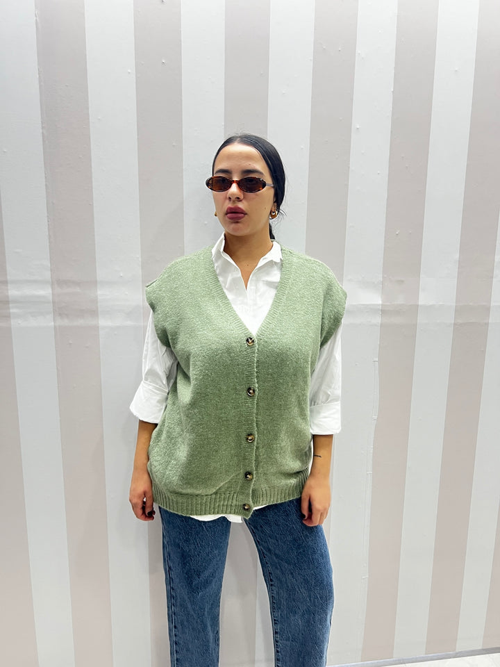 GILET LANA SALVIA