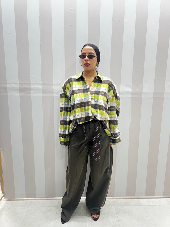 PANTALONI CRAVATTA VERDE MILITARE