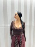 BODY SCOLLO A V MARRONE