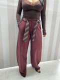 PANTALONI CRAVATTA BORDEAUX