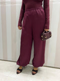 PANTALONI SATIN BORDEAUX