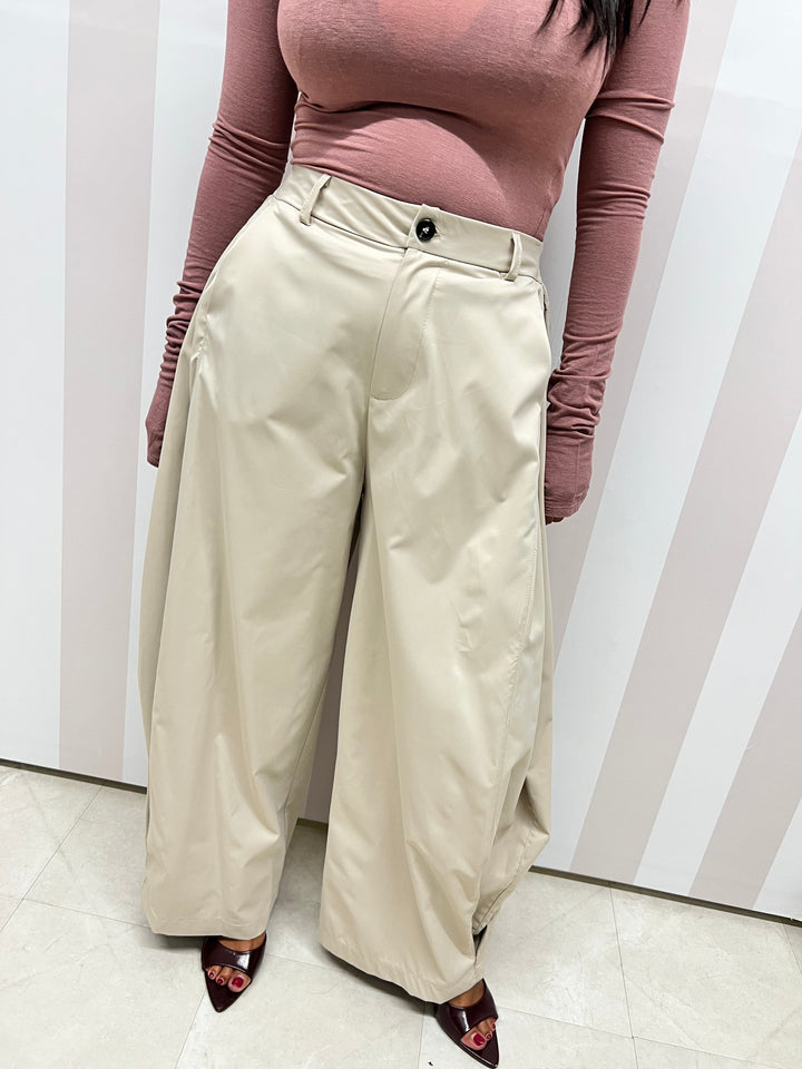 PANTALONI PALAZZO panna