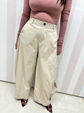 PANTALONI PALAZZO panna