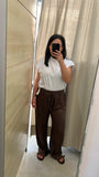 PANTALONI SATIN MARRONE