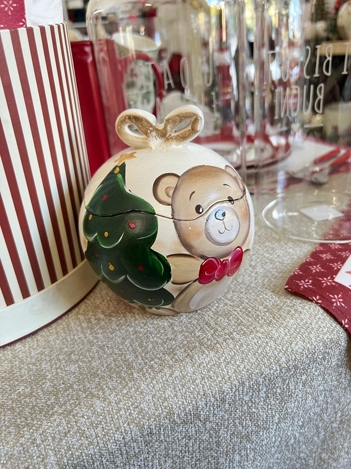 BISCOTTIERA ORSETTO DIPINTA A MANO