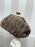 MAXI POCHETTE TRECCIA marrone