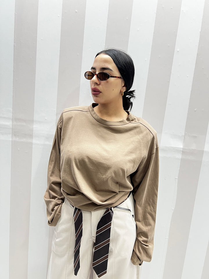 T-SHIRT SPALLINE BEIGE