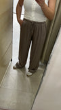 PANTALONI SATIN FANGO