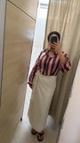 CAMICIA RIGA ROSA E MARRONE