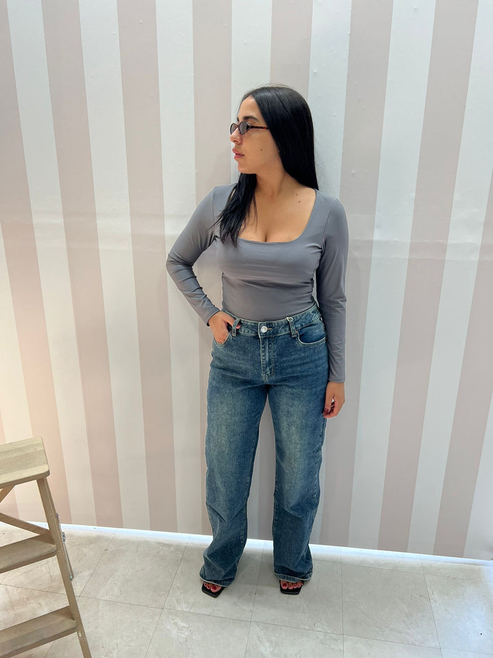 BODY SCOLLO QUADRATO grigio