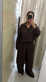 COORDINATO GESSATO MARRONE CURVY