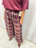 PANTALONI QUADRI bordeaux