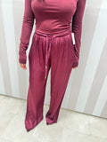 PANTALONI SATIN bordeaux