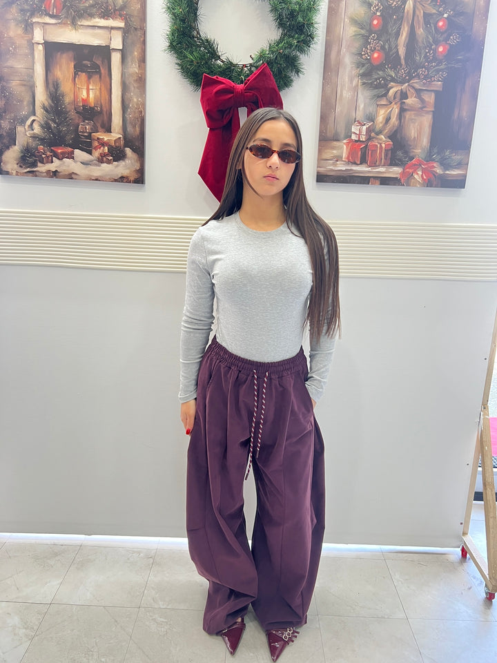 PANTALONI BAGGY BORDEAUX