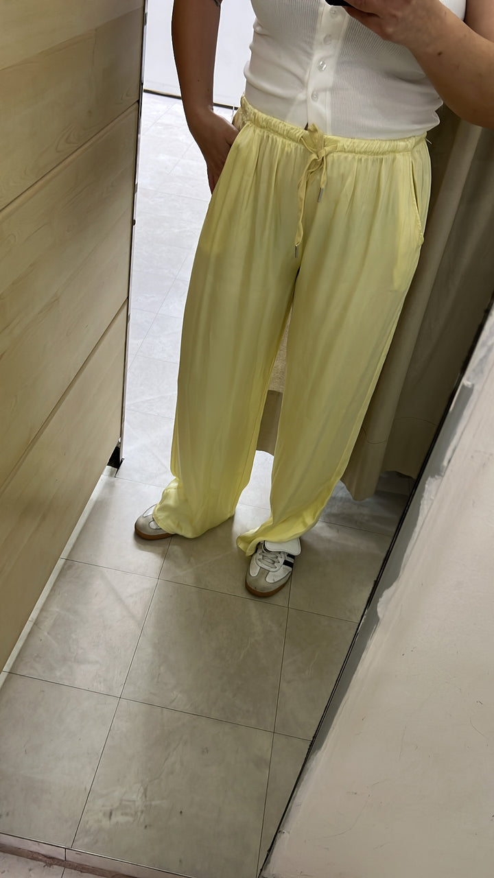 PANTALONI SATIN GIALLO