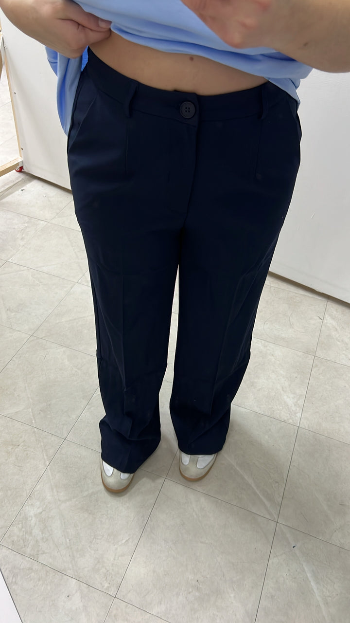 PANTALONI WIDE LEG BLU