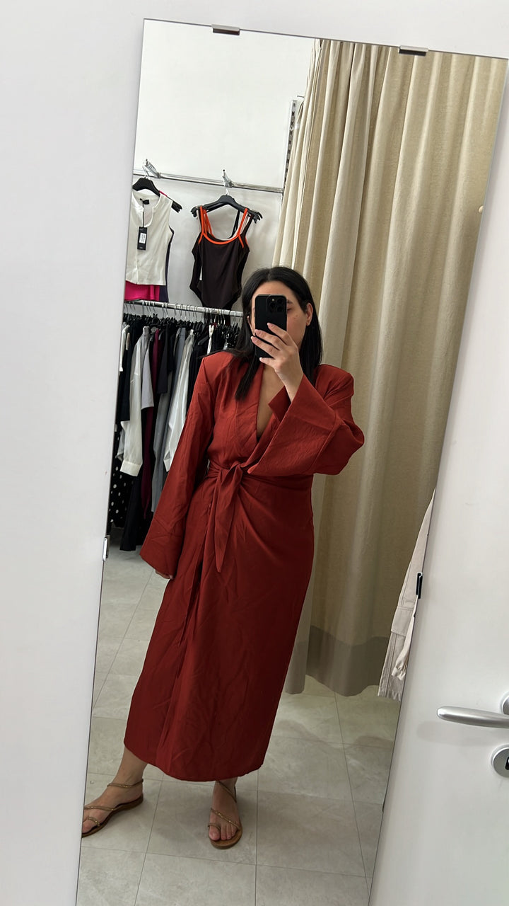 VESTITO MIDI TEGOLA