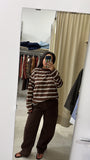 MAGLIA STRIPES MARRONE