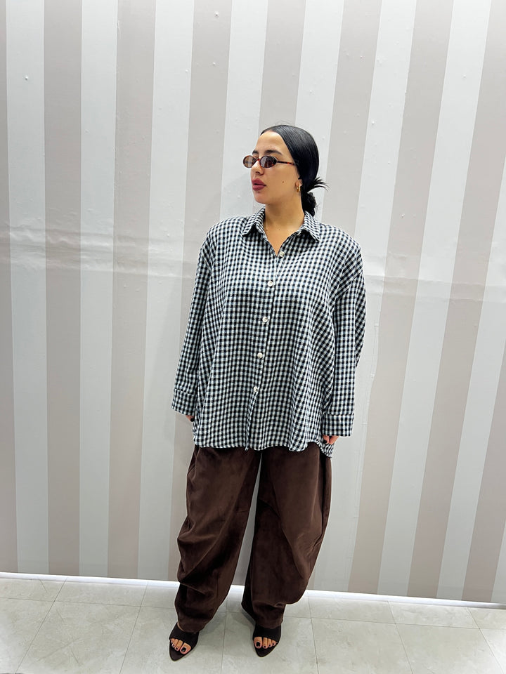 CAMICIA QUADRETTO CON SPALLINE BLU