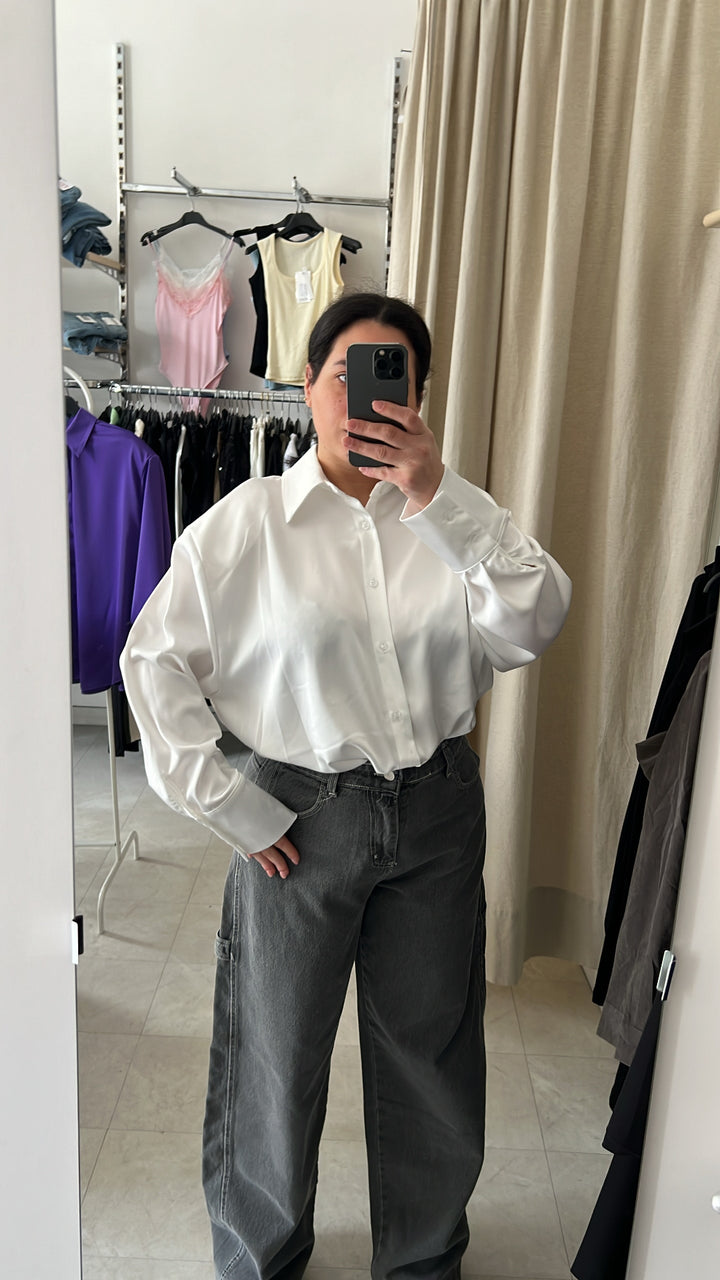 CAMICIA SATIN JUST WEST BIANCA