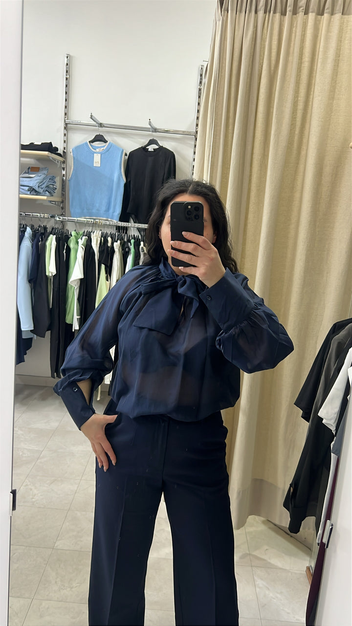 CAMICIA FIOCCO BLU