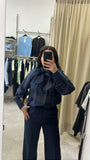 CAMICIA FIOCCO BLU
