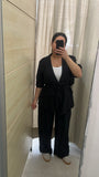 TAILLEUR MISTO LINO NERO CURVY