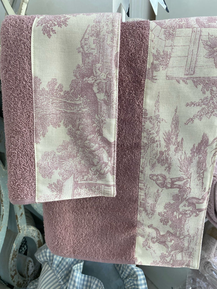 COPPIA ASCIUGAMANI CON FASCIA “TOILE DE JOU”