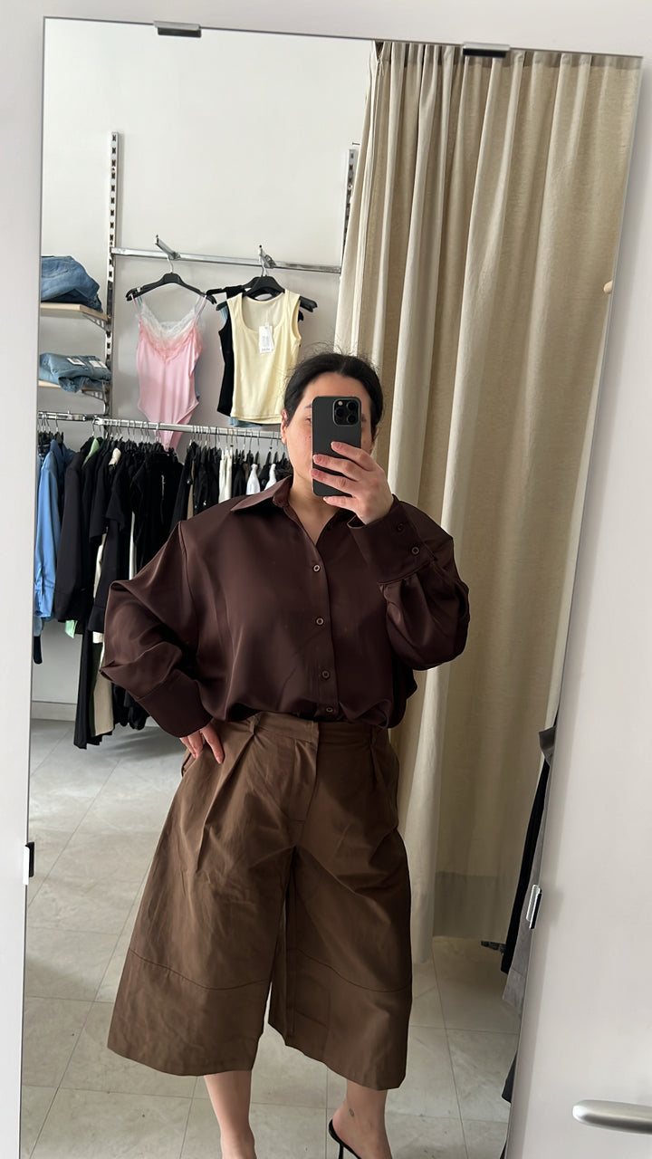 CAMICIA SATIN JUST west marrone