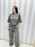 T-SHIRT SPALLINE grigia
