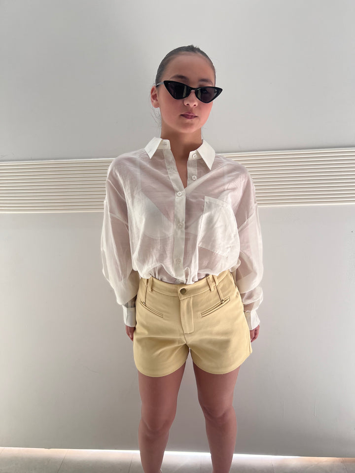 CAMICIA TRASPARENTE PANNA