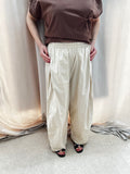 PANTALONI LARGHI COTONE BEIGE