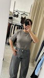 BODY CON SPALLINE GRIGIO