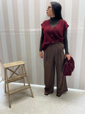 PANTALONI WIDE LEG marrone