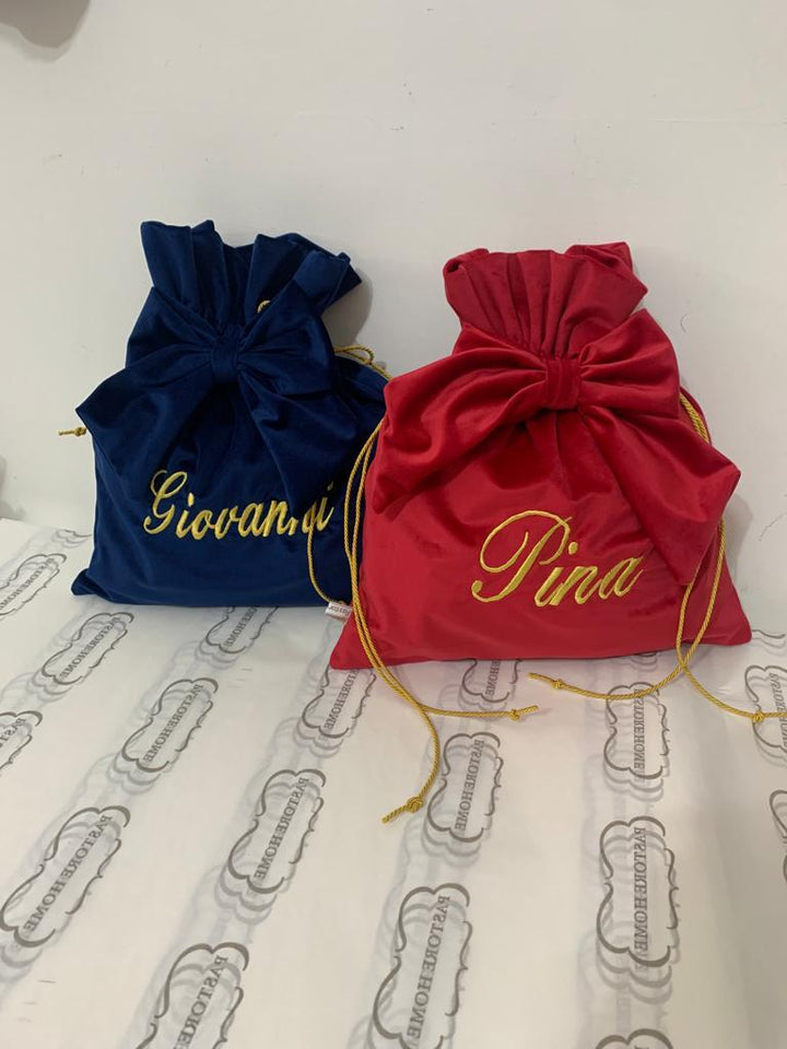 SACCO VELLUTO CON FIOCCO