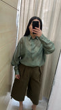 CAMICIA SEMITRASPARENTE VERDE MILITARE
