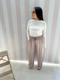 PANTALONI SATIN FANGO