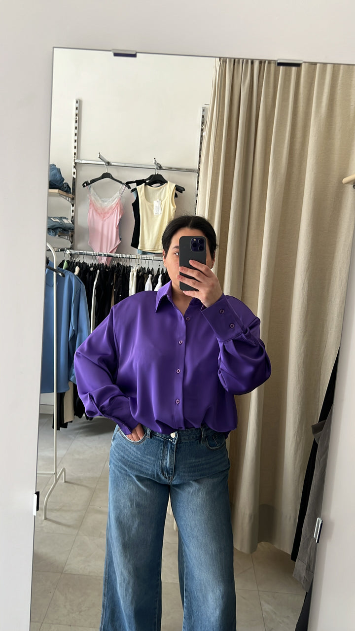 CAMICIA SATIN JUST WEST VIOLA