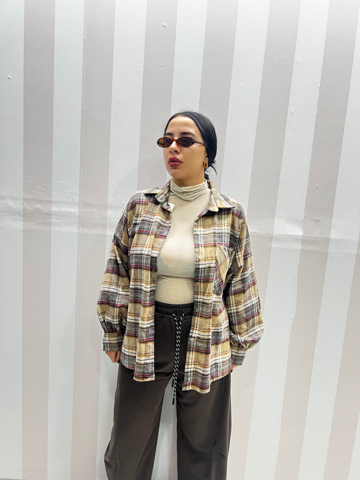 CAMICIA QUADRI BEIGE