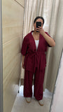 TAILLEUR MISTO LINO BORDEAUX CURVY