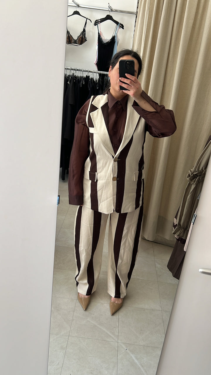 TAILLEUR RIGHE MARRONE