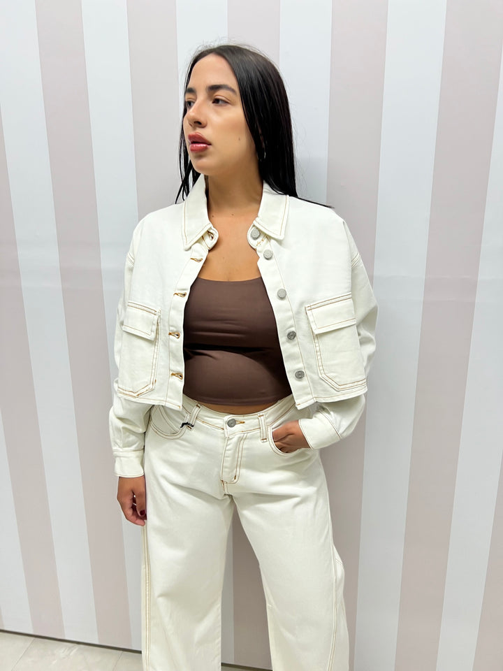 GIACCA DENIM PANNA