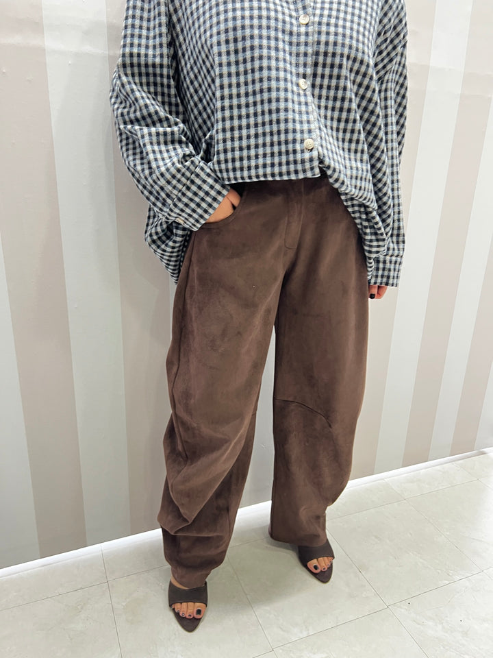 PANTALONI BALLON VELLUTO MARRONE