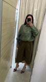 CAMICIA SEMITRASPARENTE VERDE MILITARE