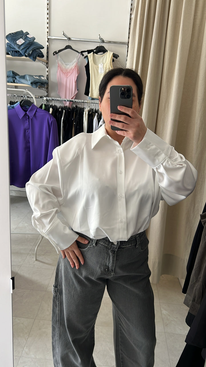 CAMICIA SATIN JUST WEST BIANCA