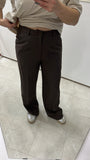 PANTALONI WIDE LEG MARRONE