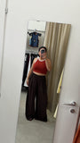 PANTALONI GAMBA LARGA MARRONE