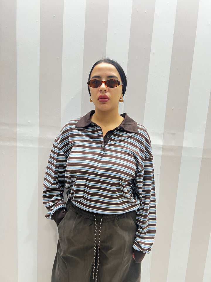 POLO STRIPES CELESTE