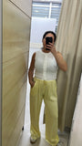 PANTALONI SATIN GIALLO