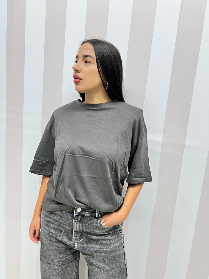 T-SHIRT SPALLINE grigia
